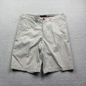 Tommy Hilfiger Shorts Mens 34 Beige Chino Bermuda Flat Front Casual Modern Fit